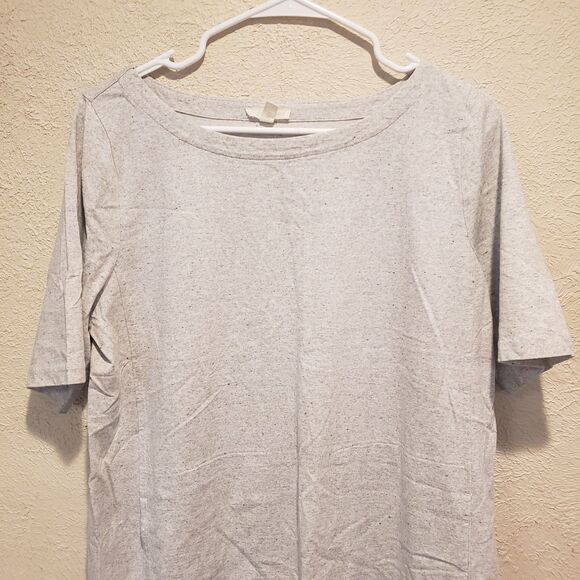 Eileen Fisher M Crew Neck Cotton Jersey T-Shirt Dress Above Knee Gray - Picture 3 of 7